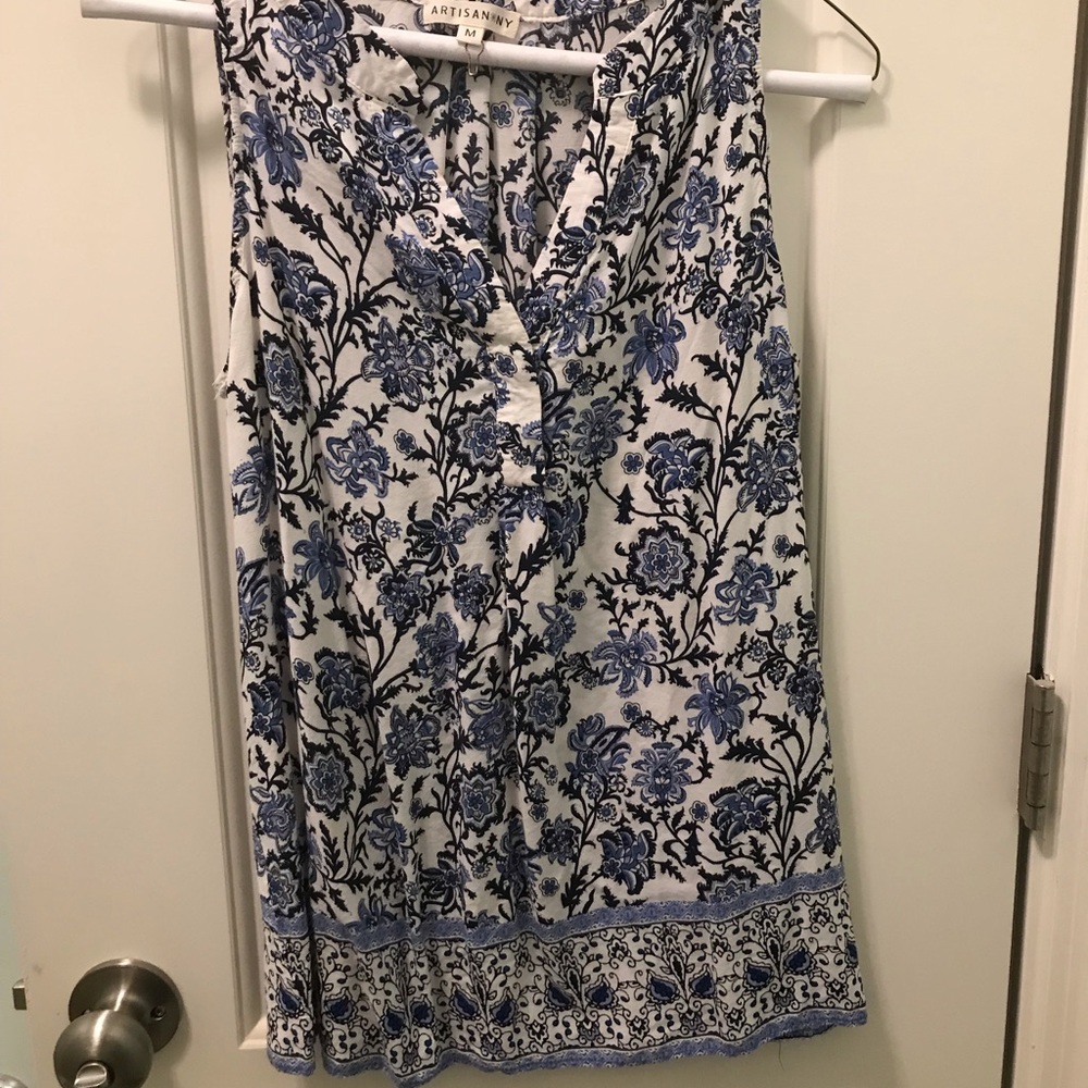 Blue Floral Blouse